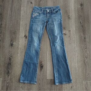 Women's Blue Embellished Jeans